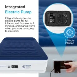 King Comfort Plus Air Bed – Navy/White -Ever Camp k2ed3ba6be97d790f0e0969c6e1255e38