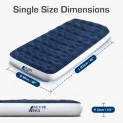 Single Camping Air Bed – Navy/White -Ever Camp k8d17aa9b995bb950741a64fa6271a0fa