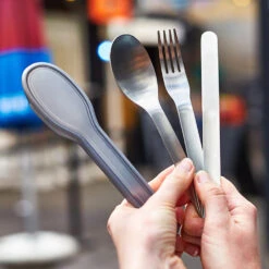 Black+Blum Stainless Steel Cutlery Set With Case Grey -Ever Camp kb97f72b127caa636ff9f5e69395b27b9