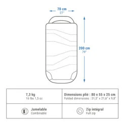 Quechua 2-IN-1 COTTON SLEEPING BAG FOR CAMPING -Ever Camp ke22be6a10178b470b510950823ec03a4